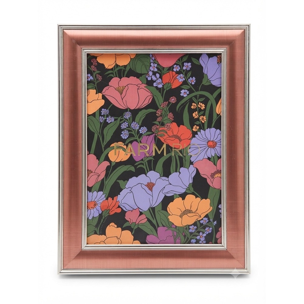 Flawed Gem! Farm Rio Newport Hue Merlot 5x7 Picture Frame Rose Gold‎ Metallic